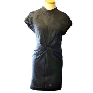 Alexander Wang Textured Sheer Mini Dress, Black, size 8